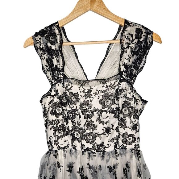 H&M Sleeveless Floral Tulle Dress 8 Fairy Coquette Homecoming Semi Formal - Picture 2 of 11